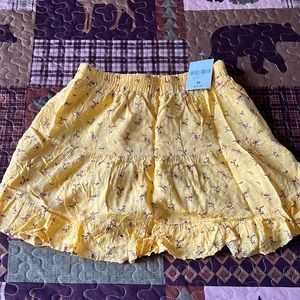 yellow floral skirt
